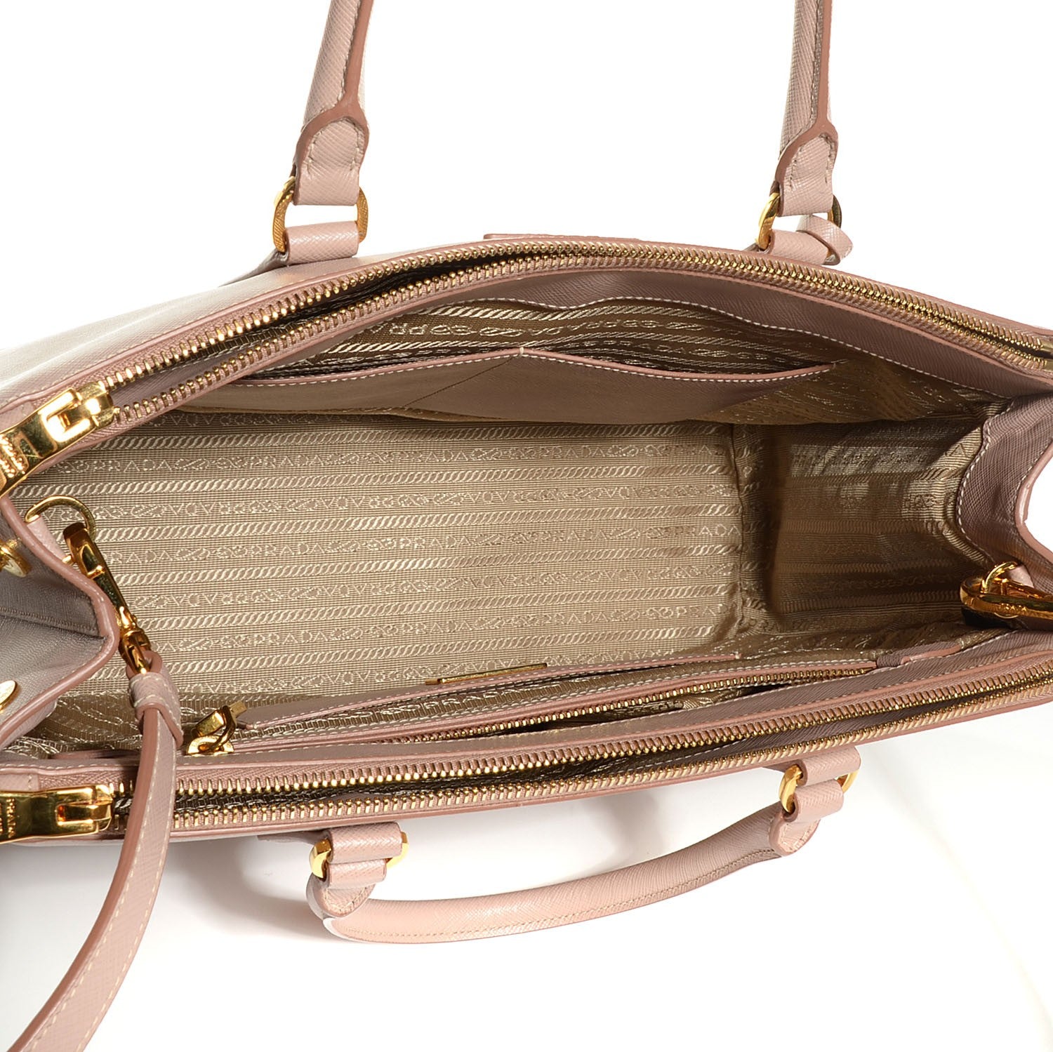 Prada Saffiano Lux Medium Double Zip Tote Cammeo 5 of 11