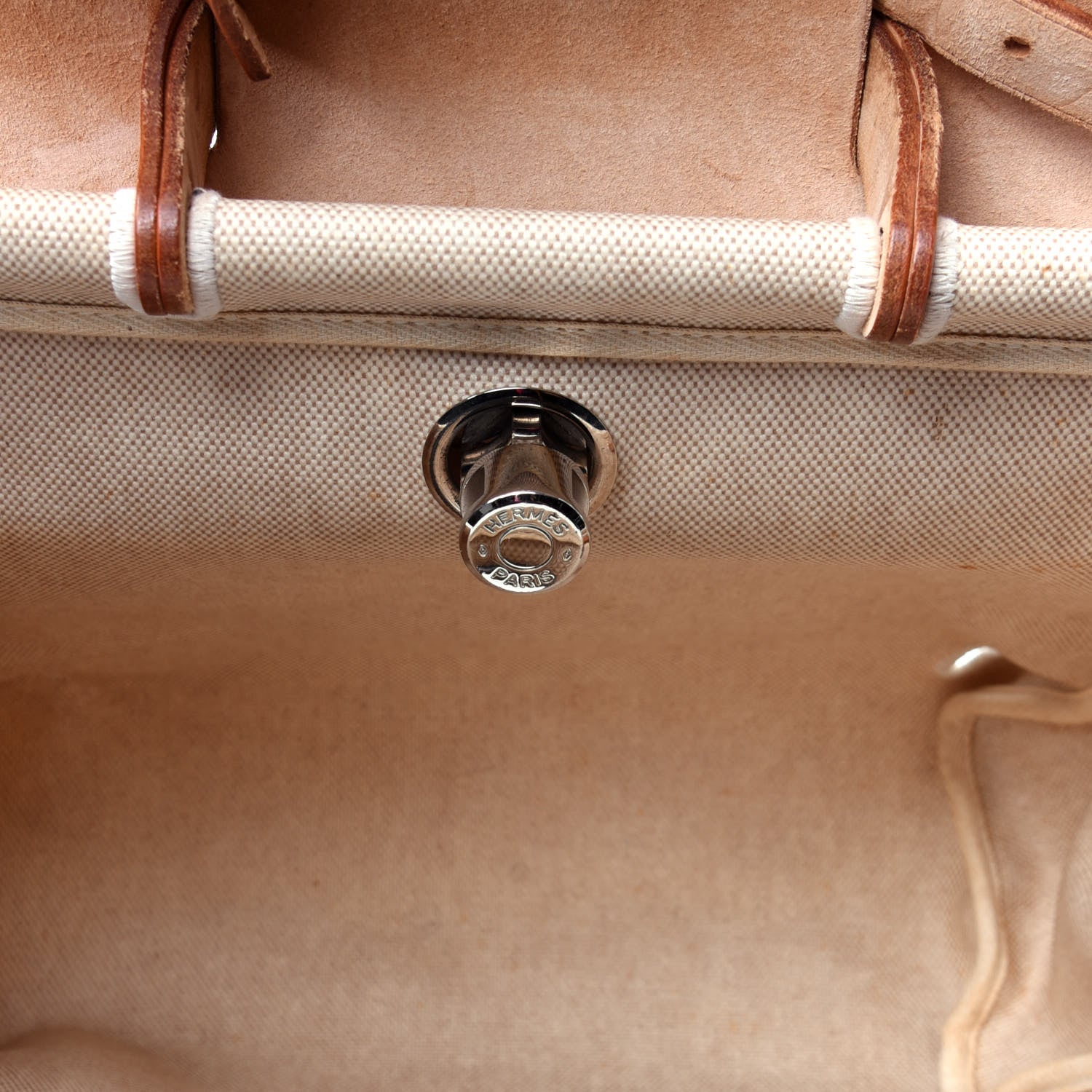 Hermes Toile Vache Calfskin Herbag 30 PM Backpack Natural 9 of 32