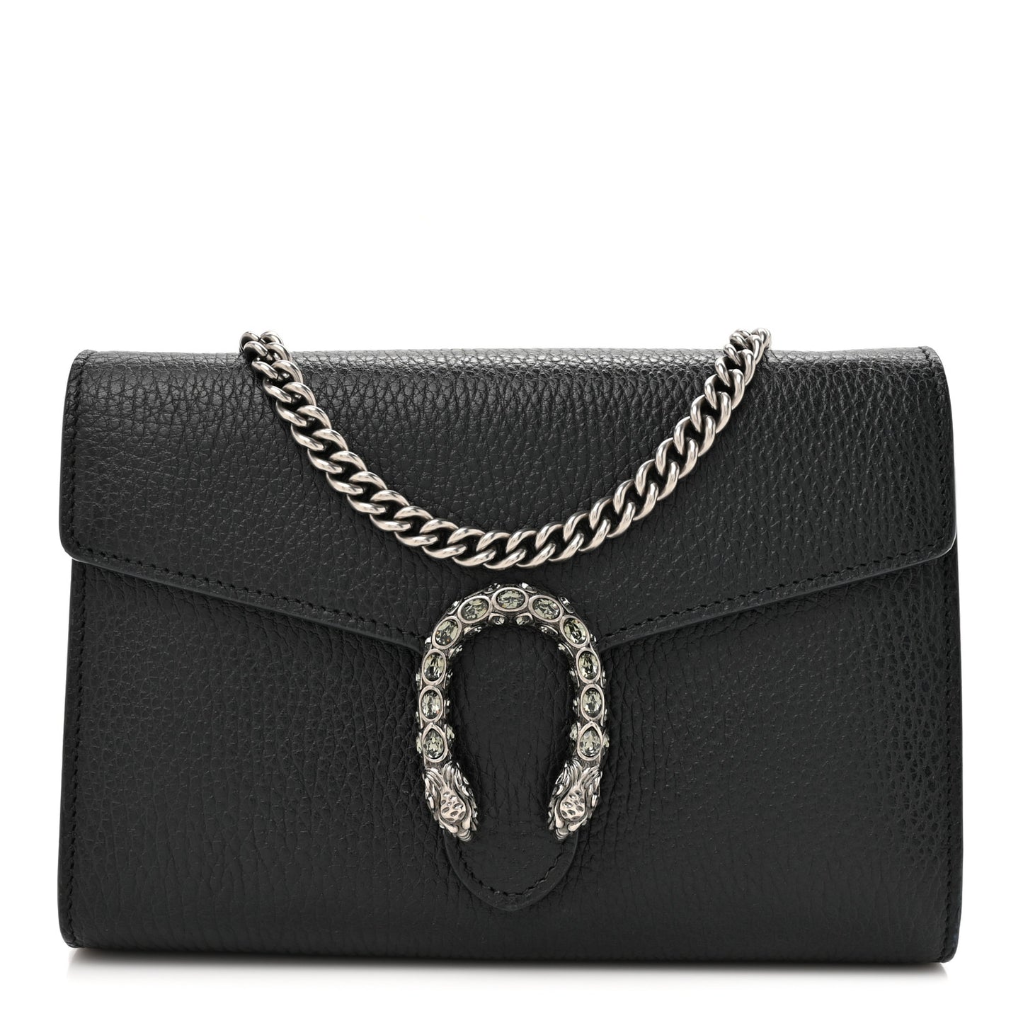 Calfskin Mini Dionysus Chain Wallet Black