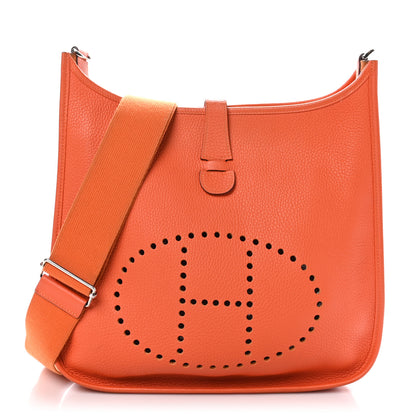 Hermes Taurillon Clemence Evelyne III GM Orange 1 of 11