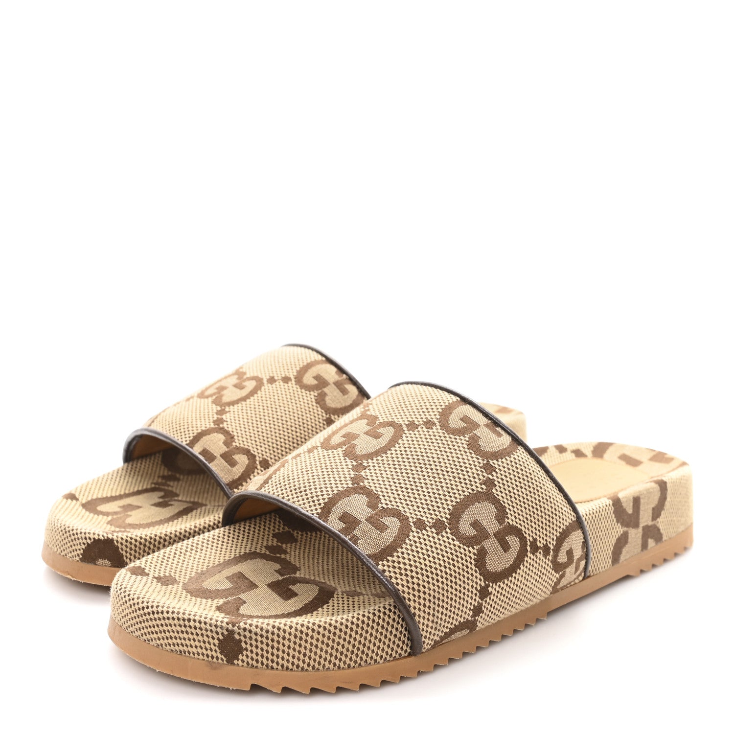 Gucci Monogram Jumbo GG Angelina Platform 55mm Slide Sandals 8 Beige 4 of 10