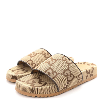Gucci Monogram Jumbo GG Angelina Platform 55mm Slide Sandals 8 Beige 4 of 10