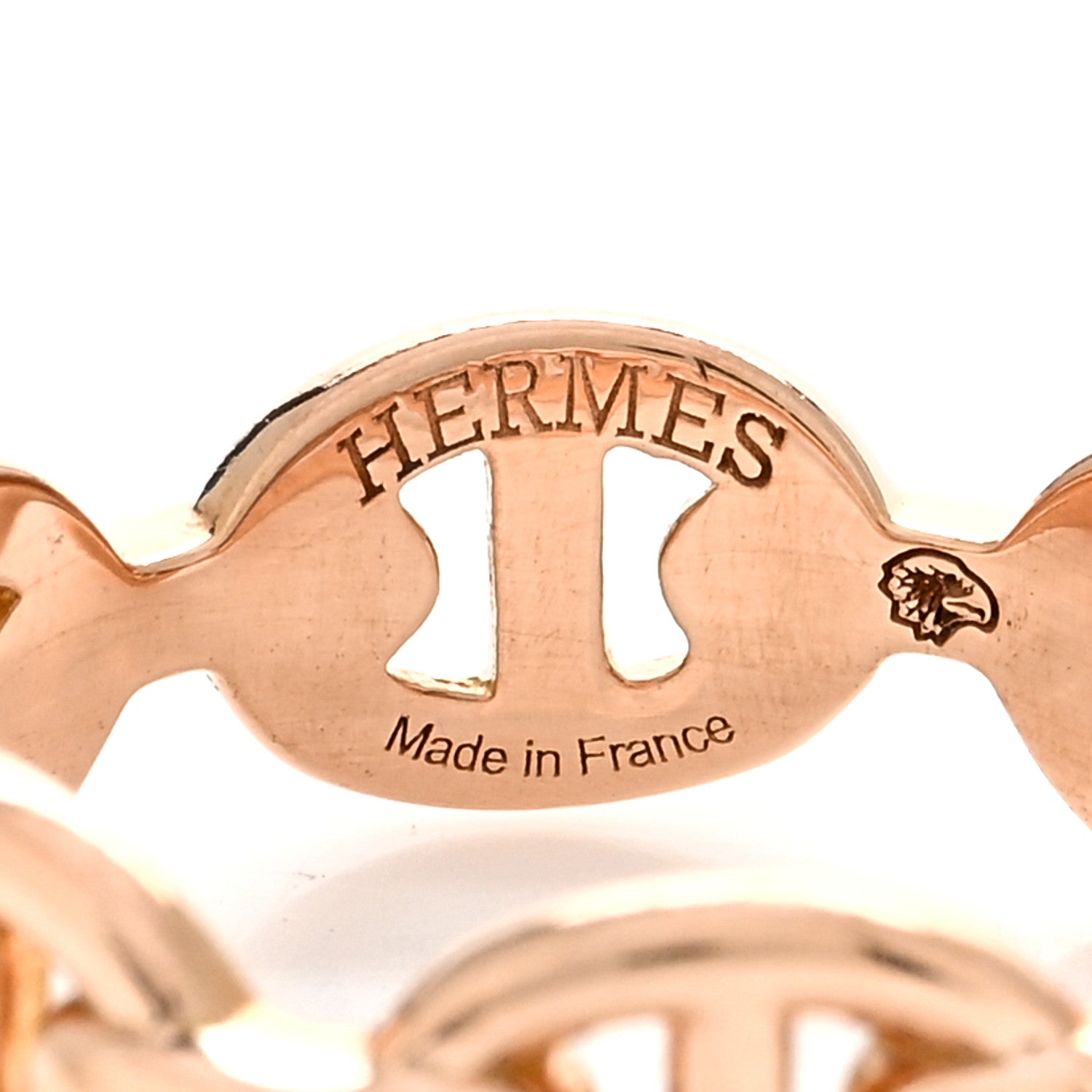 Hermes 18K Rose Gold PM Chaine d'Ancre Enchainee Ring 50 5.25 4 of 5