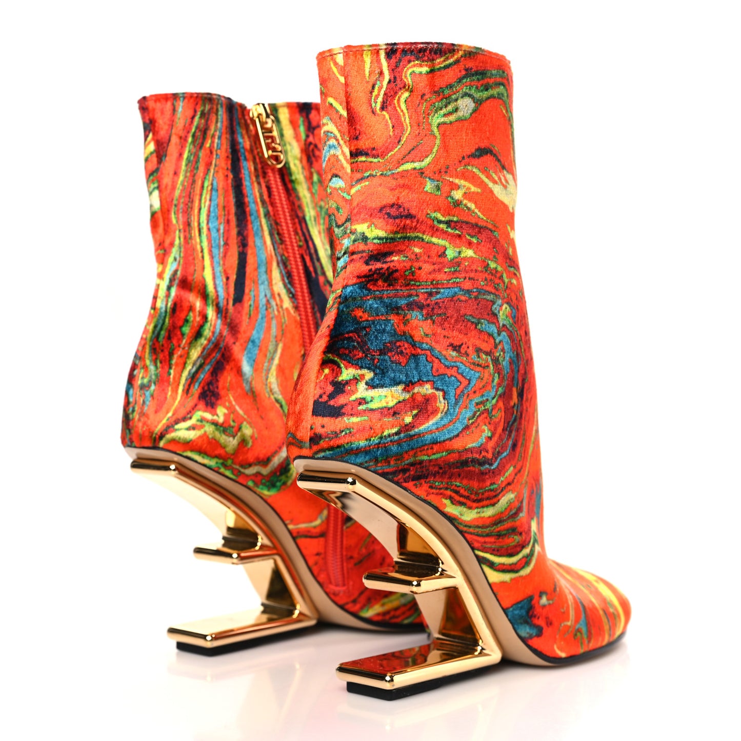 Velvet Marble Fendi First 95mm Booties 37 Georgia