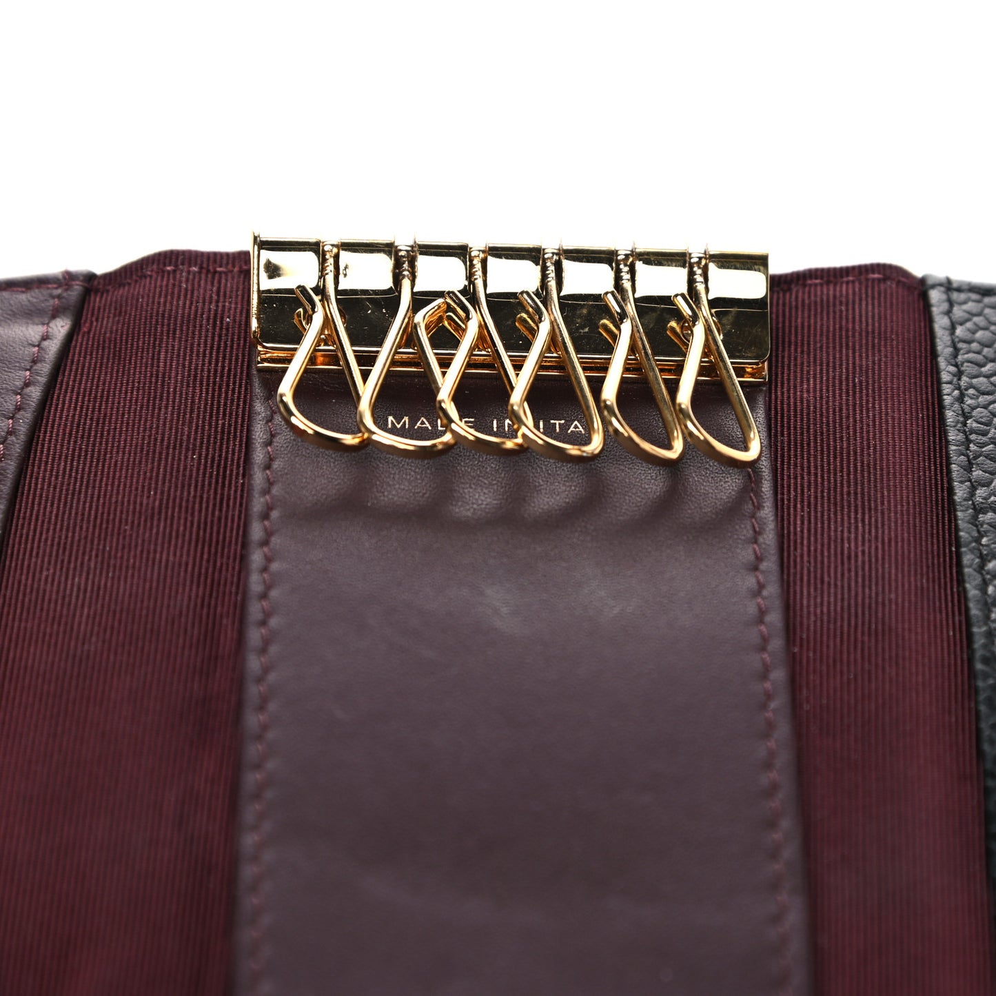 Caviar Quilted 6 Key Holder Black