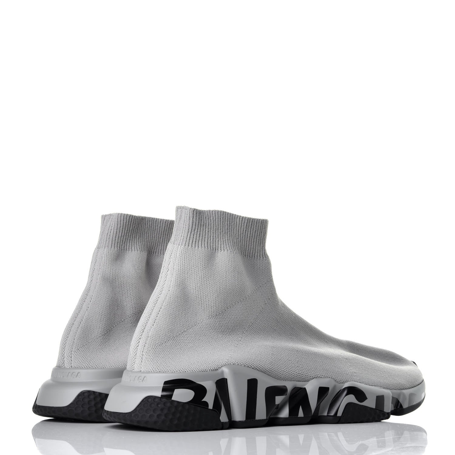 Balenciaga Recycled Knit Mens Speed Graffiti Sneakers 44 Grey Black 4 of 7