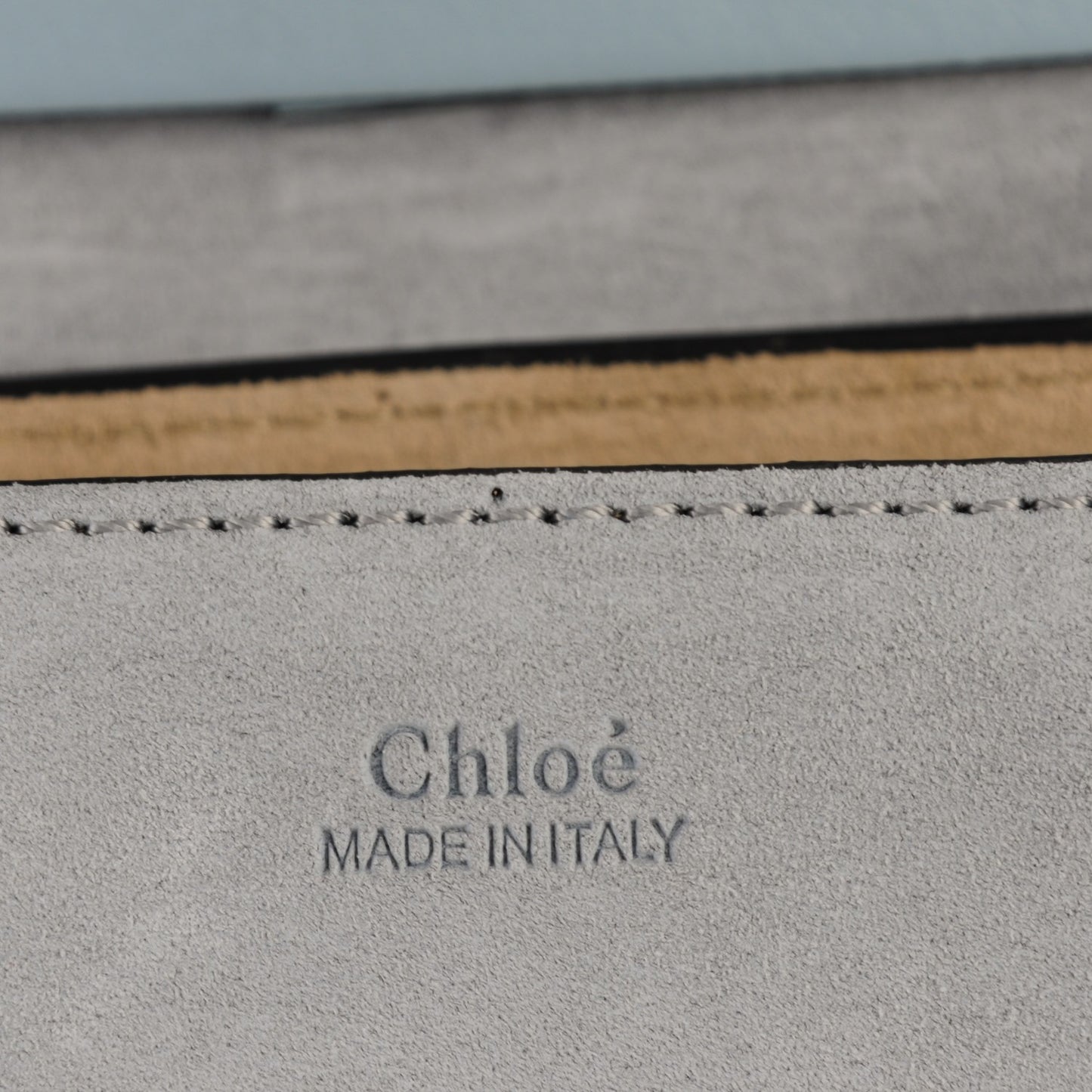 Suede Smooth Calfskin Drew Shoulder Bag Cloudy Blue