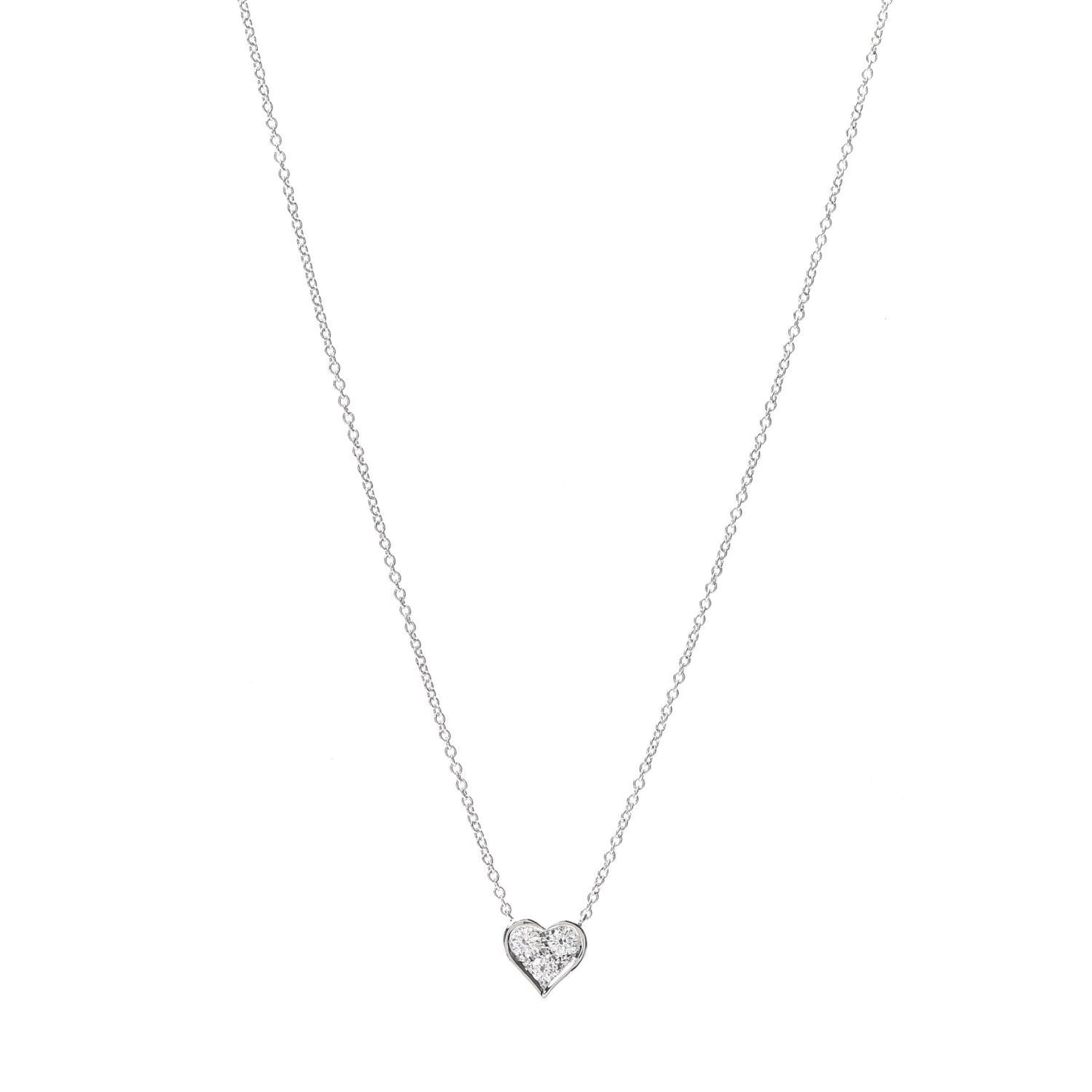 Platinum Diamond Heart Pendant Necklace