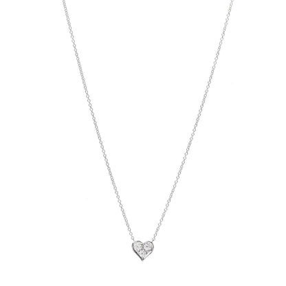 Tiffany Platinum Diamond Heart Pendant Necklace 1 of 6