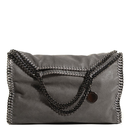 Stella McCartney Faux Leather Shaggy Deer Falabella Fold Over Tote Grey 1 of 9