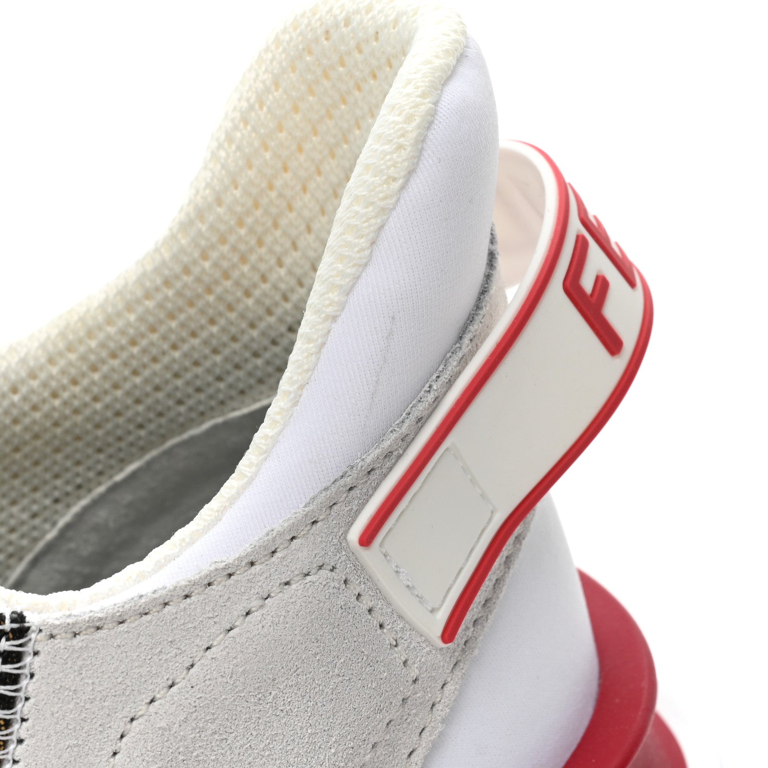 Fendi Vitello Fabric Jacquard Sued FF Mens Fendi Flow Low Top Sneakers 9.5 Ultra White Tabacco Black White 10 of 10