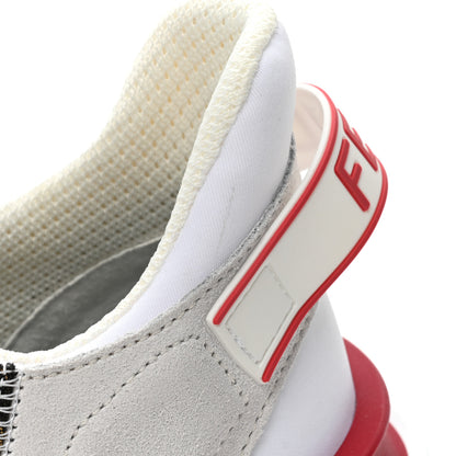 Fendi Vitello Fabric Jacquard Sued FF Mens Fendi Flow Low Top Sneakers 9.5 Ultra White Tabacco Black White 10 of 10