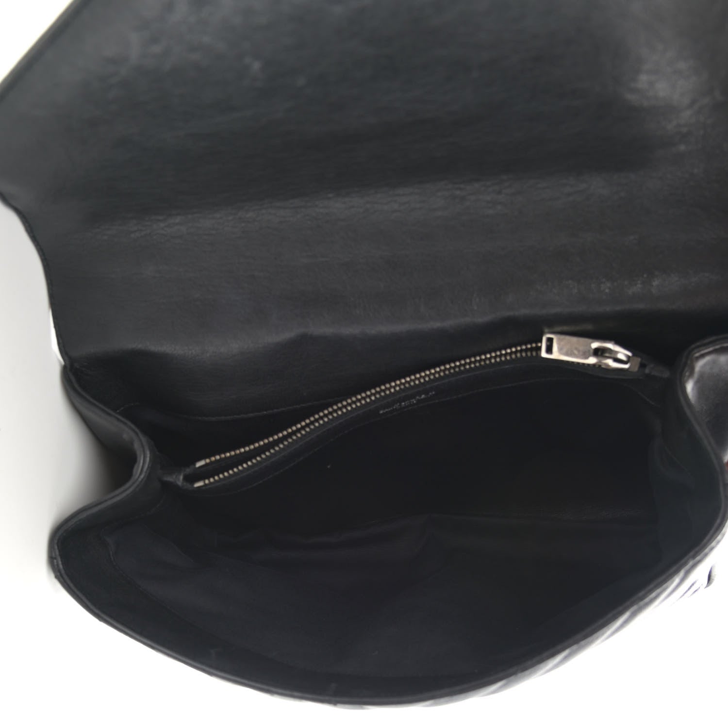 Saint Laurent Sheepskin Matelasse Chevron Monogram Large College Satchel Black 4 of 12