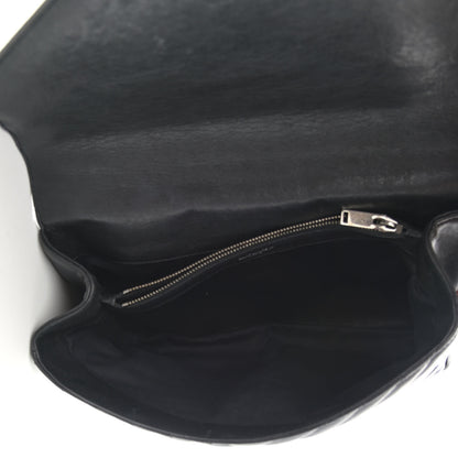 Saint Laurent Sheepskin Matelasse Chevron Monogram Large College Satchel Black 4 of 12