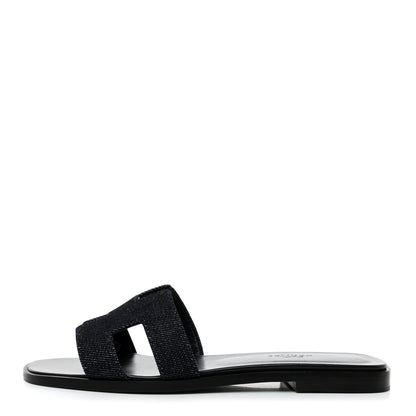 Hermes Denim Canvas Oran Sandals 36 Bleu Brut 1 of 9