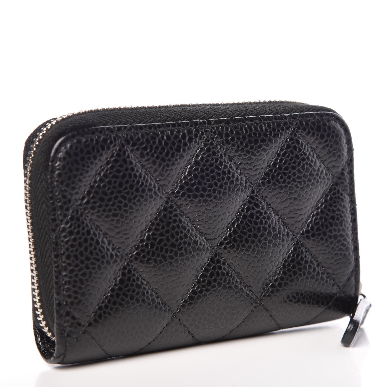 Chanel Caviar Quilted Zip Card Holder Black 3 of 8