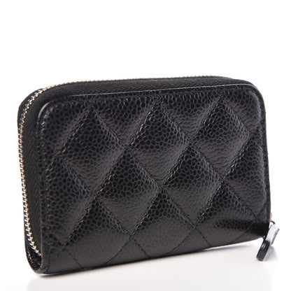 Chanel Caviar Quilted Zip Card Holder Black 3 of 8