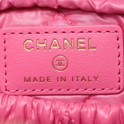 Chanel Caviar Quilted Small Curvy Pouch Cosmetic Case Pink 7 of 9