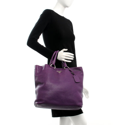 Prada Vitello Daino Shopping Tote Petunia 3 of 9