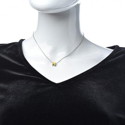 Hermes Lacquered Palladium Mini Pop H Pendant Necklace Jaune Sature 2 of 6