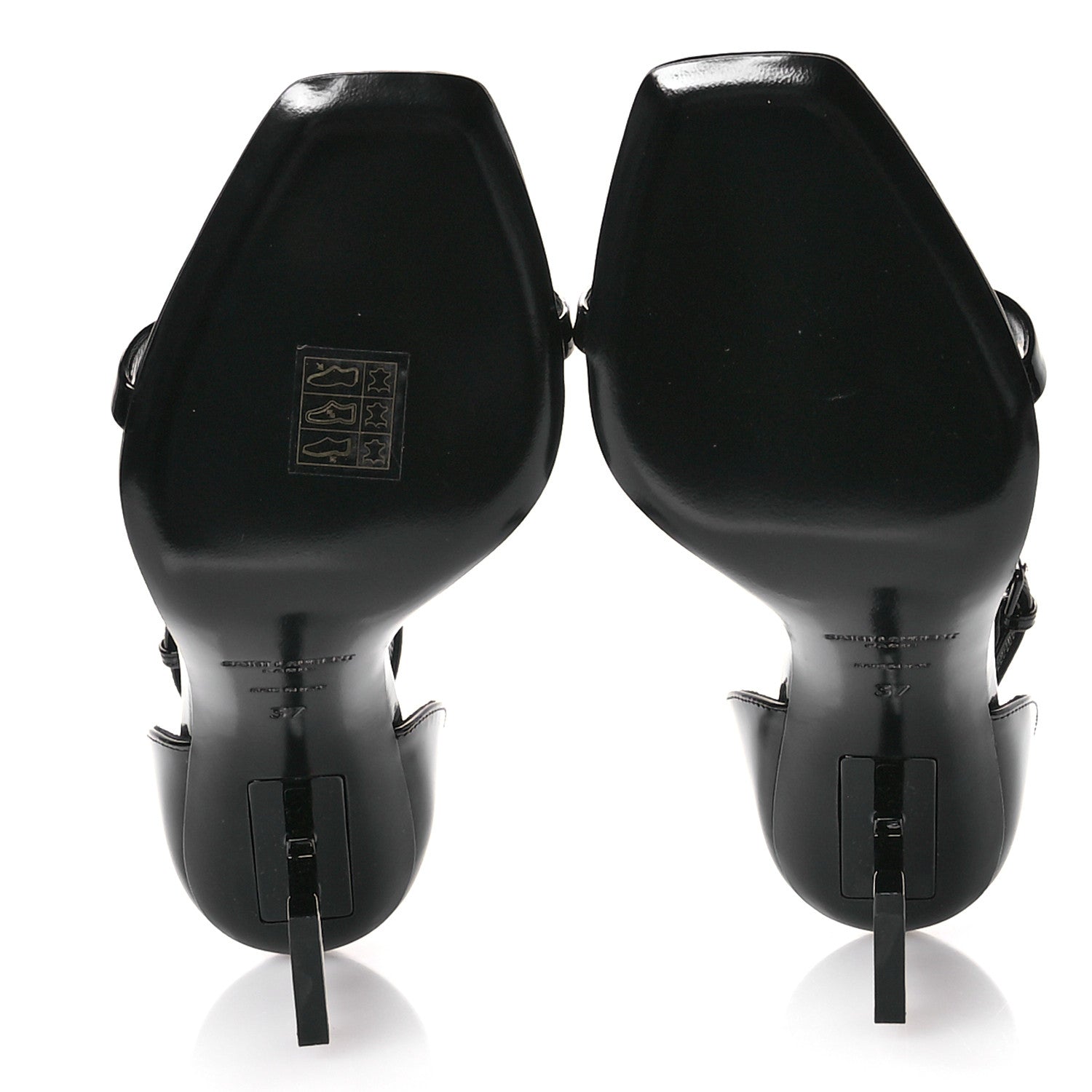 Saint Laurent Patent Calfskin Opyum 85 Sandals 37 Black 6 of 10