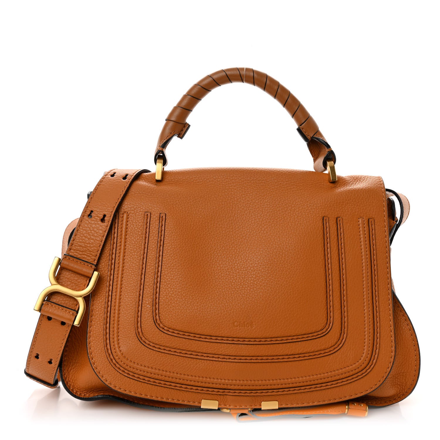 Chloe Calfskin Medium Marcie Satchel Tan 1 of 10