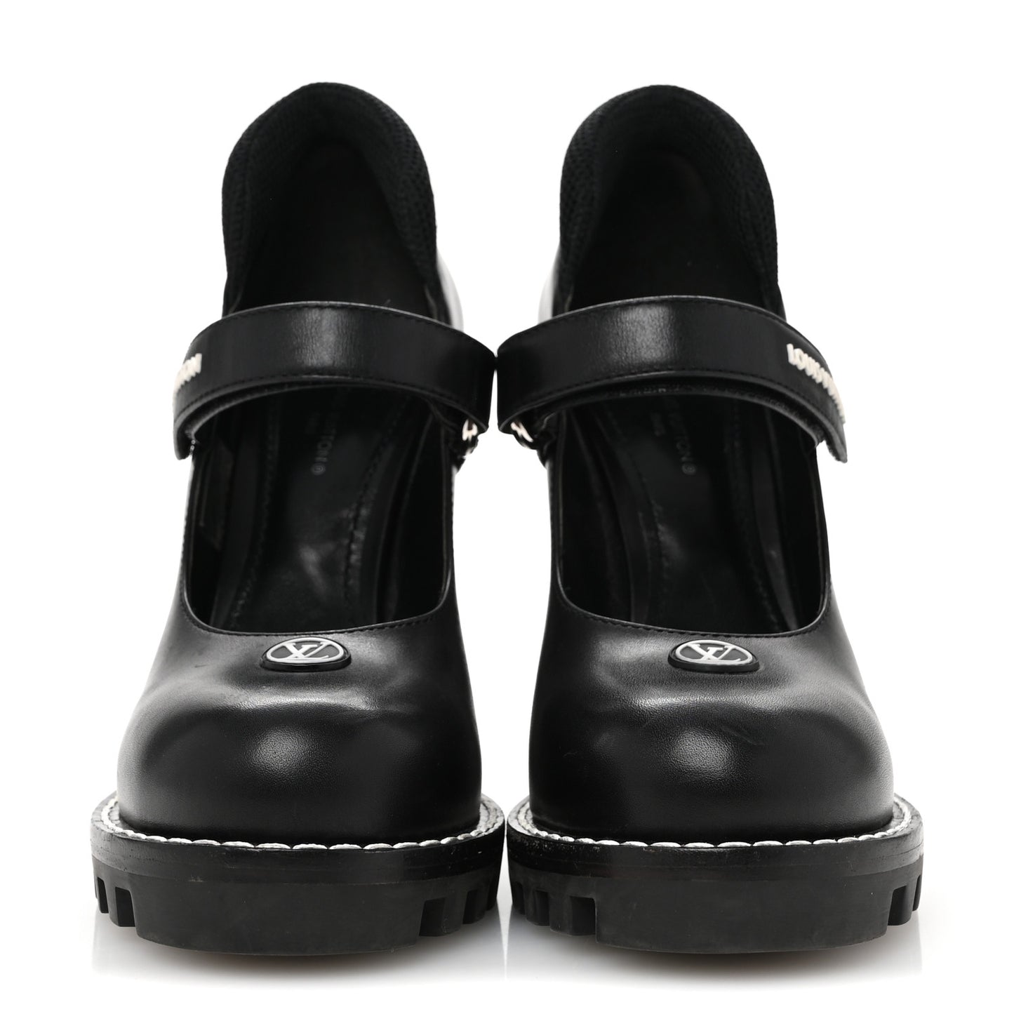 Calfskin Star Trail Ankle Pumps 37 Black