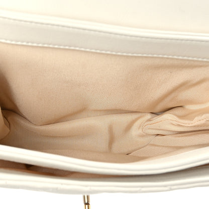 Chanel Calfskin Quilted Accordion Pearl CC Flap Bag White 5 of 11