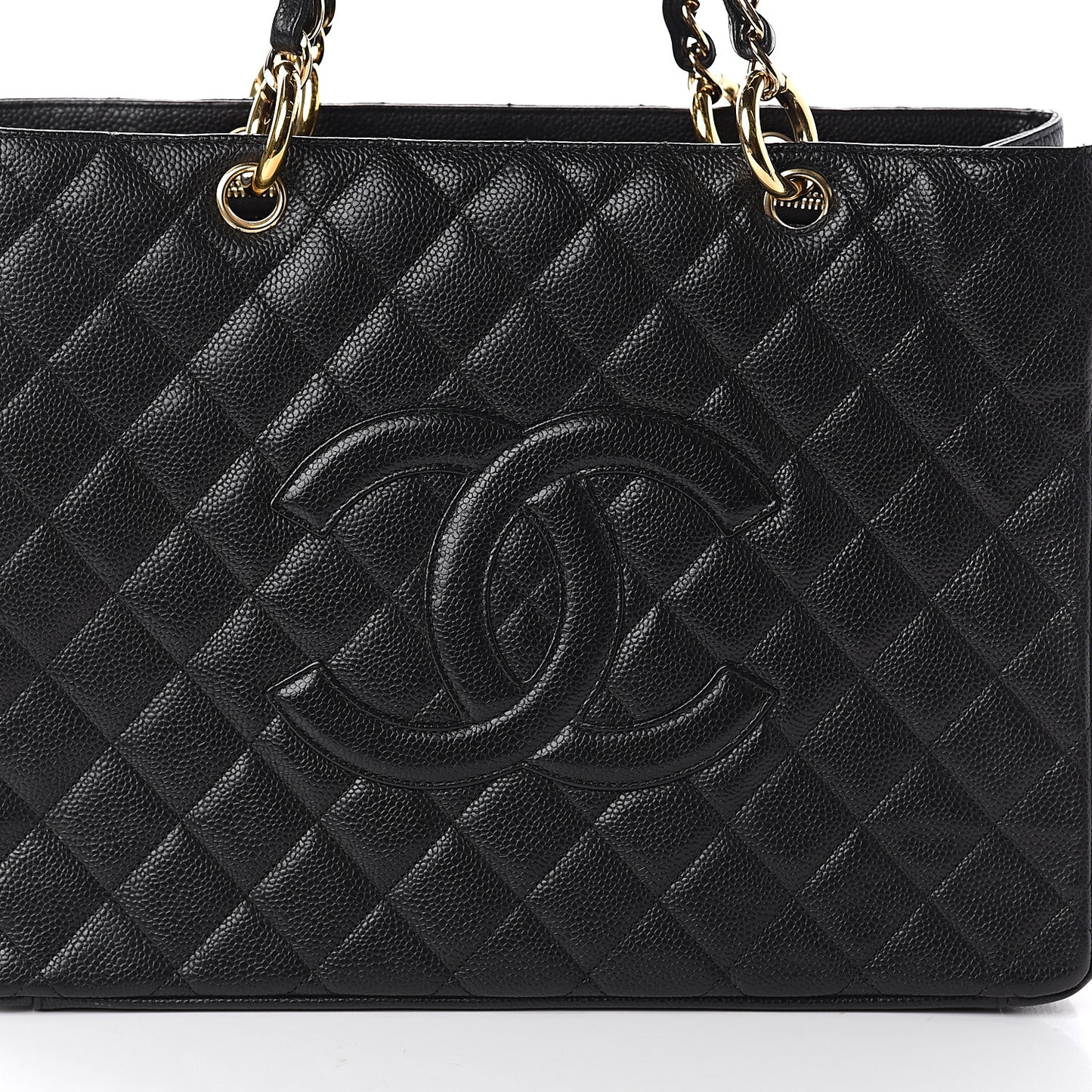 Caviar Quilted Grand Shopping Tote GST Black