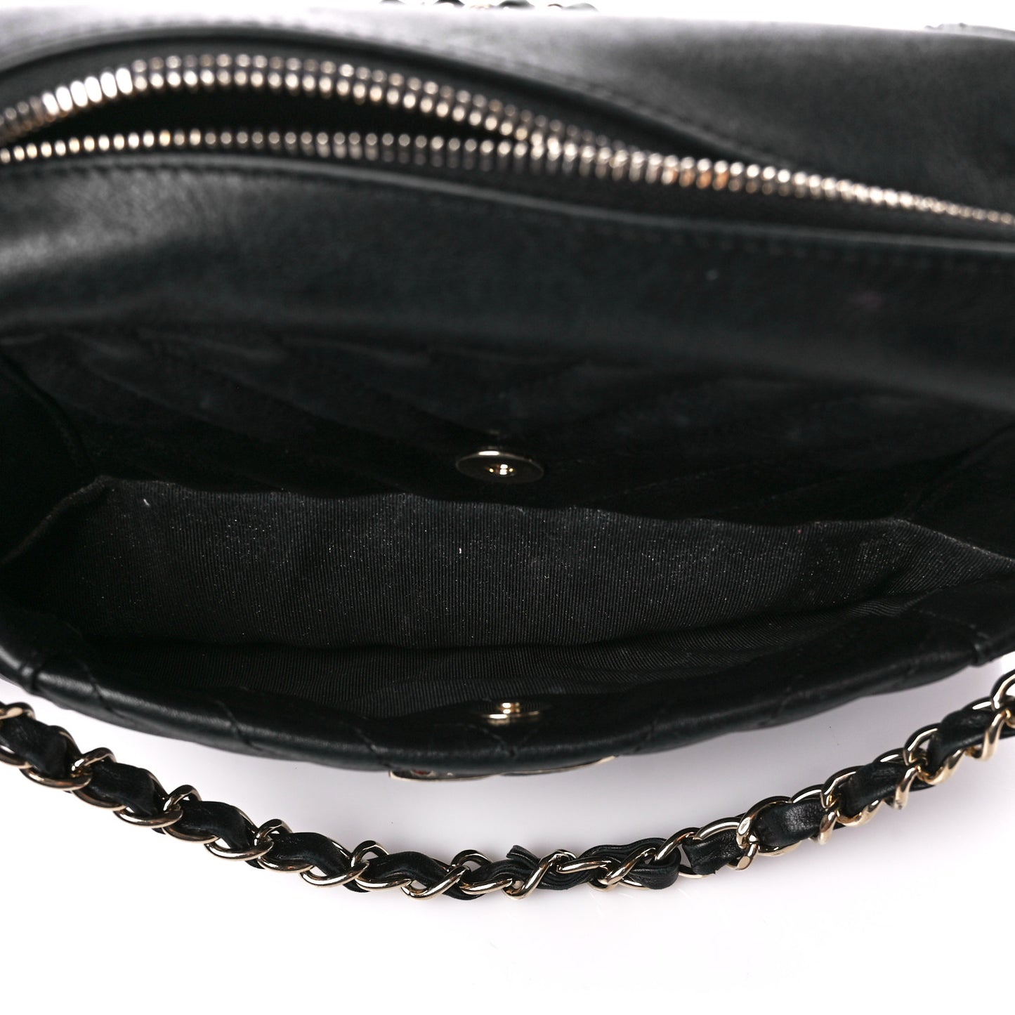 Calfskin Quilted Daily Chevron Camera Case Black