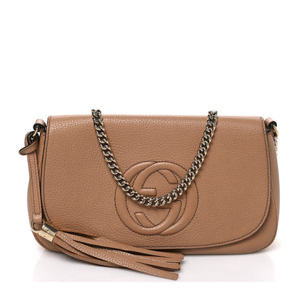 Gucci Pebbled Calfskin Medium Soho Flap Crossbody Camelia 1 of 11
