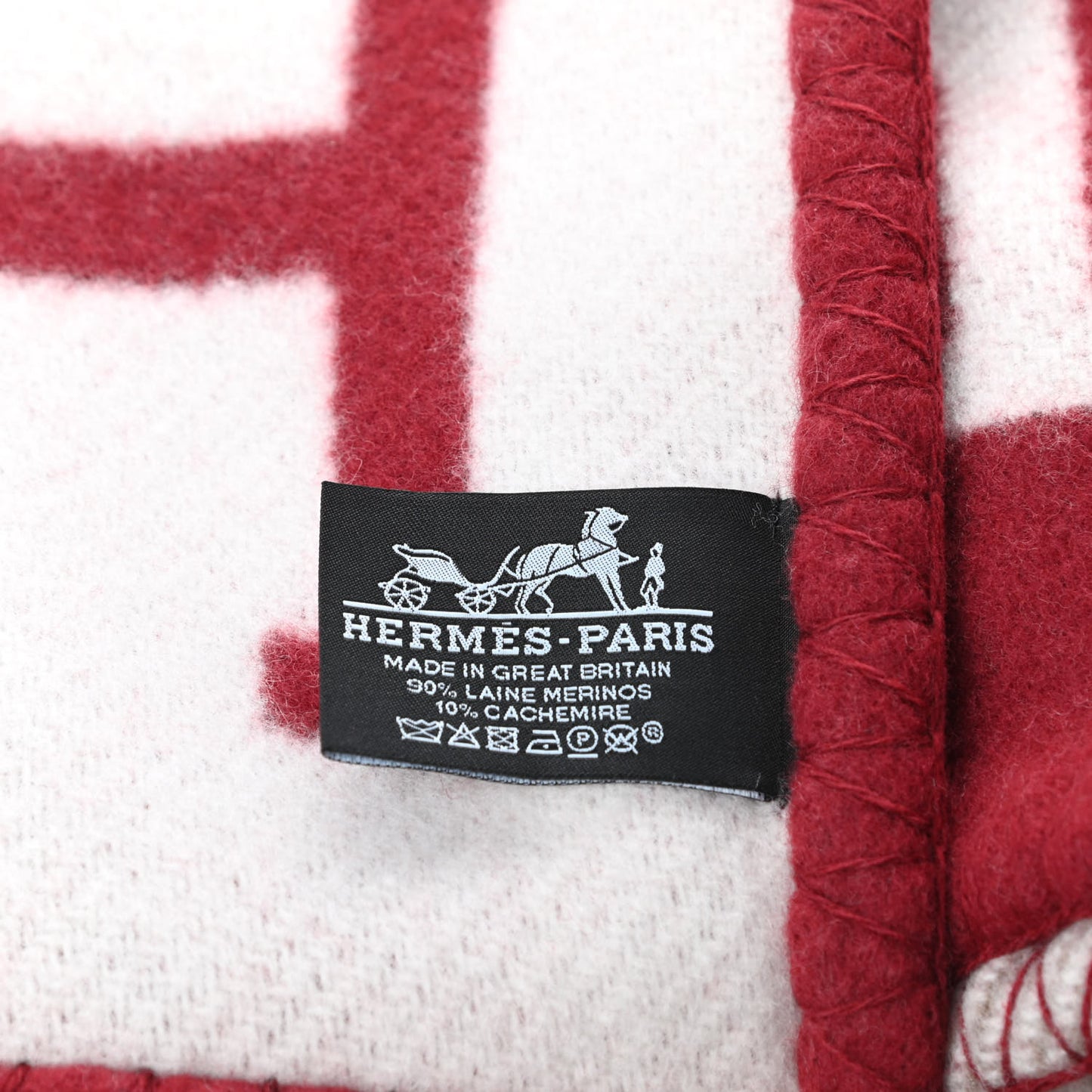 Wool Cashmere Avalon III Blanket Ecru Rouge H