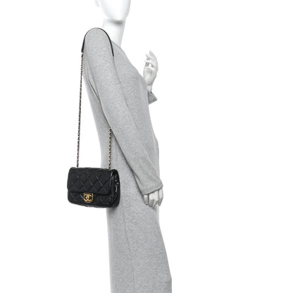 Chanel Lambskin Quilted Mini Flap Black 2 of 13