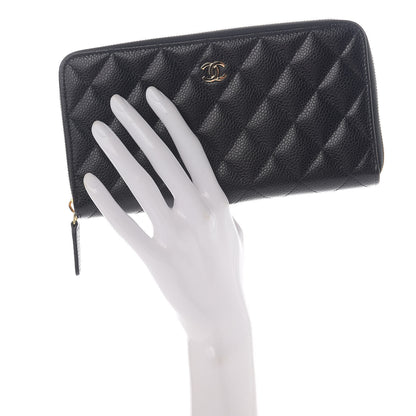 Chanel Caviar Quilted Large Gusset Zip Around Wallet Black 2 of 14