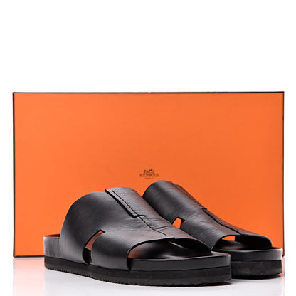 Hermes Calfskin Mens H Sandals 43 Black 11 of 11