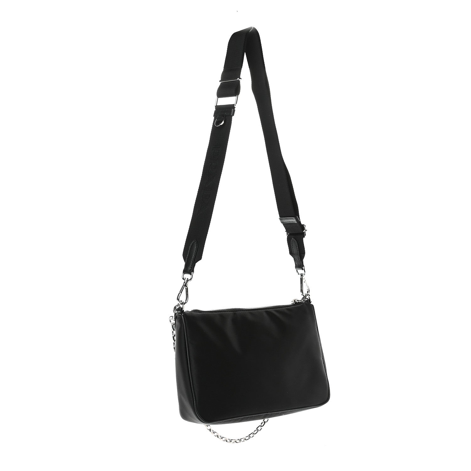 Prada Nylon Shoulder Bag Black 2 of 10