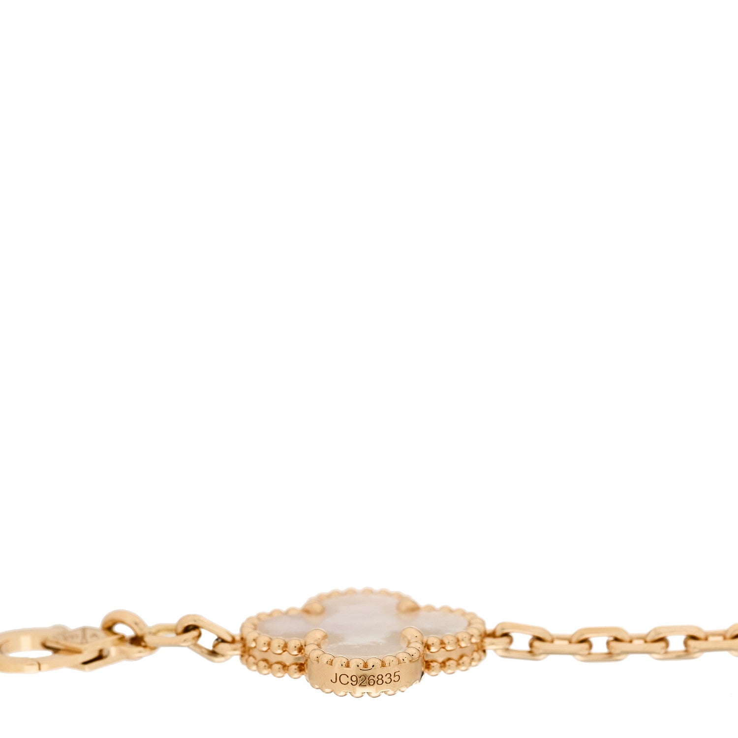 Van Cleef & Arpels 18K Yellow Gold Mother of Pearl 5 Motifs Vintage Alhambra Bracelet 4 of 5