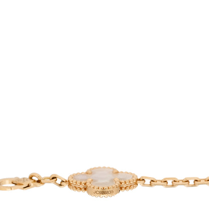 Van Cleef & Arpels 18K Yellow Gold Mother of Pearl 5 Motifs Vintage Alhambra Bracelet 4 of 5