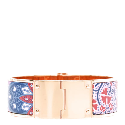 Hermes Enamel Printed Wide Cachemire Fleuri Hinged Bracelet L Surnaturel 3 of 4