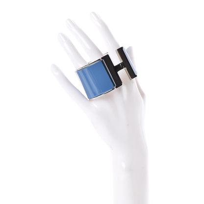 Hermes Enamel Extra Wide Clic Clac H Bracelet PM Bleu Turquin 2 of 4