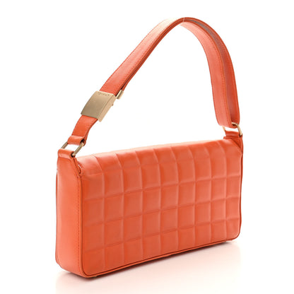 Chanel Lambskin Quilted CC Chocolate Bar Flap Orange 3 of 13