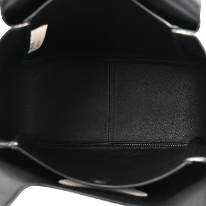 Prada Vitello Daino Soft Medium Dynamique Tote White Black 5 of 14