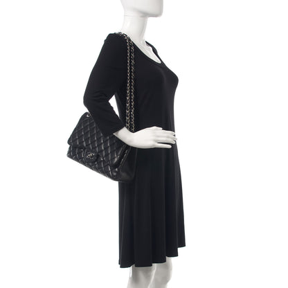 Chanel Lambskin Quilted Jumbo Double Flap Black 2 of 14