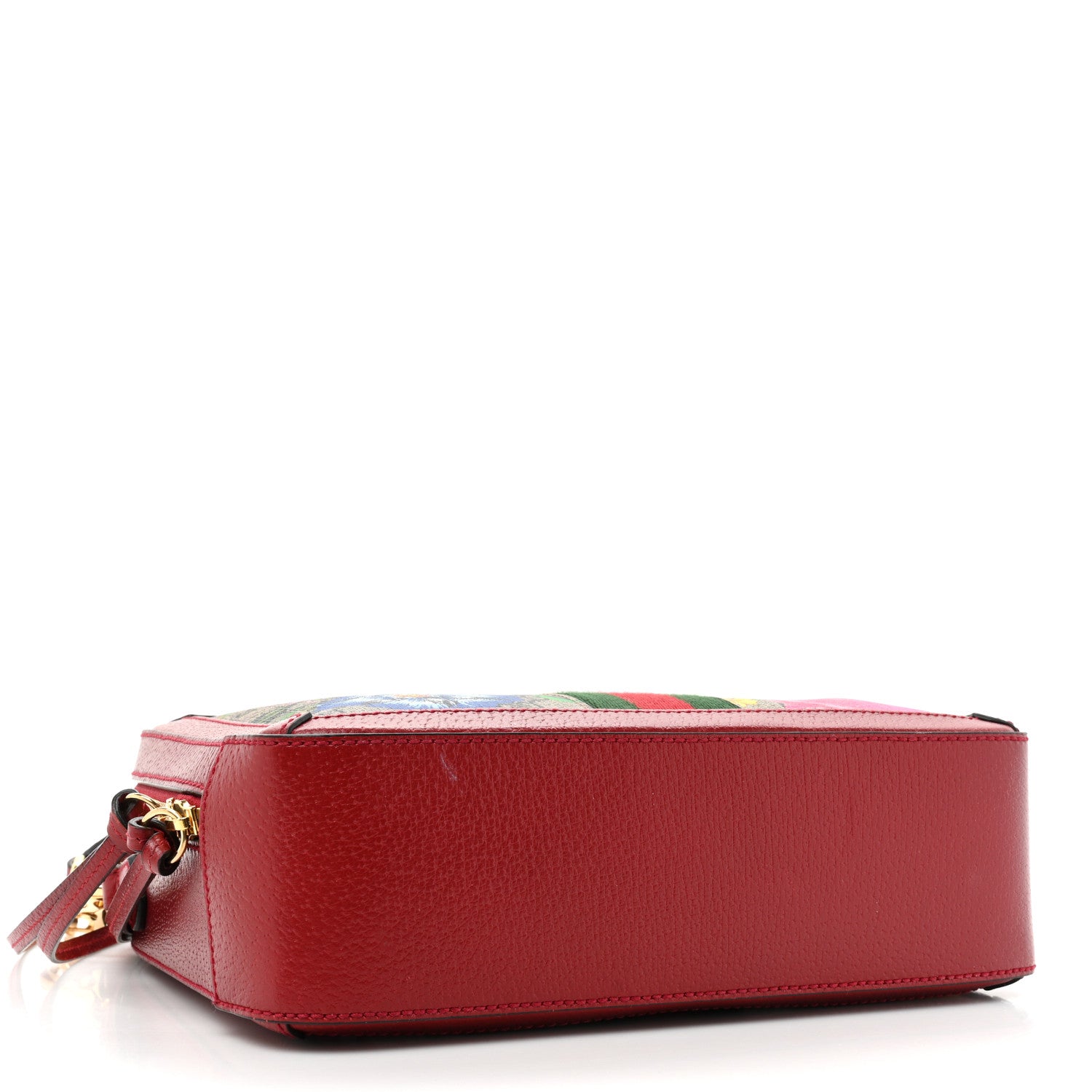 Gucci GG Supreme Monogram Flora Web Small Ophidia Top Handle Shoulder Bag Hibiscus Red 4 of 20