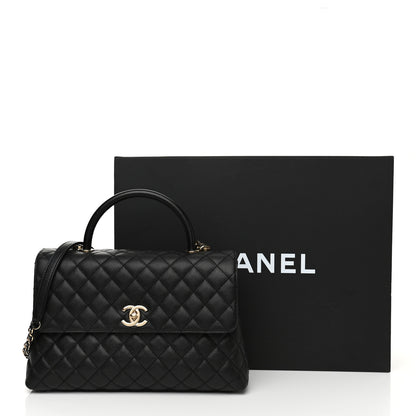 Chanel Caviar Quilted Medium Coco Handle Flap Black 26 of 27