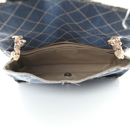 Chanel Denim Quilted Medium Pompom Flap Dark Blue 5 of 9