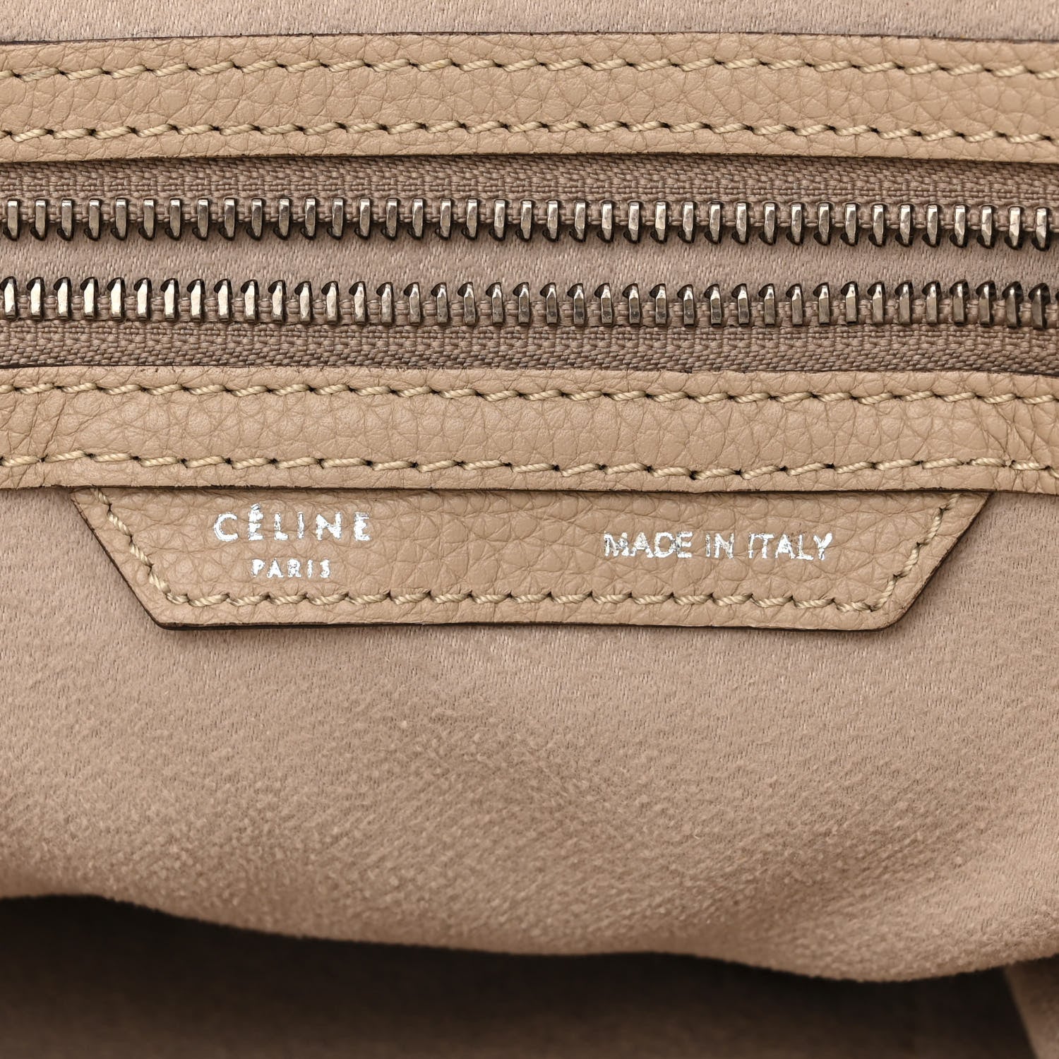 Celine Drummed Calfskin Shoulder Luggage Dune 6 of 13