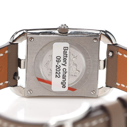 Hermes Stainless Steel Swift Diamond Mother of Pearl 23mm Cape Cod Quartz Watch Etoupe 4 of 5
