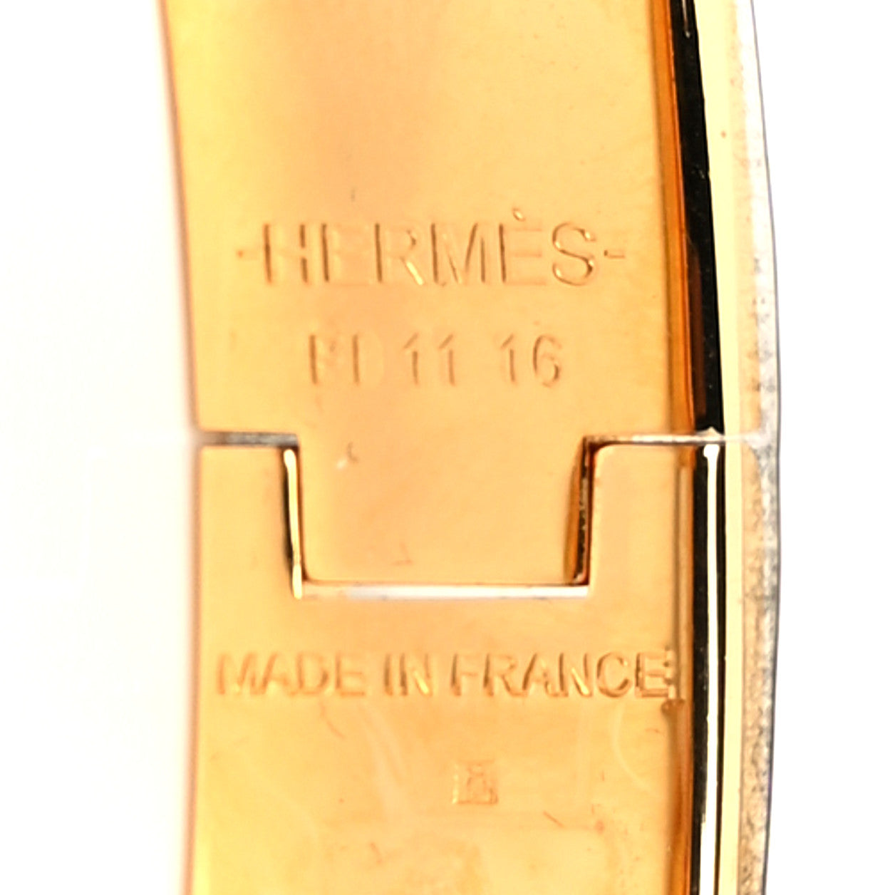 Hermes Enamel Narrow Clic Clac H Bracelet PM Peach Melba 4 of 5