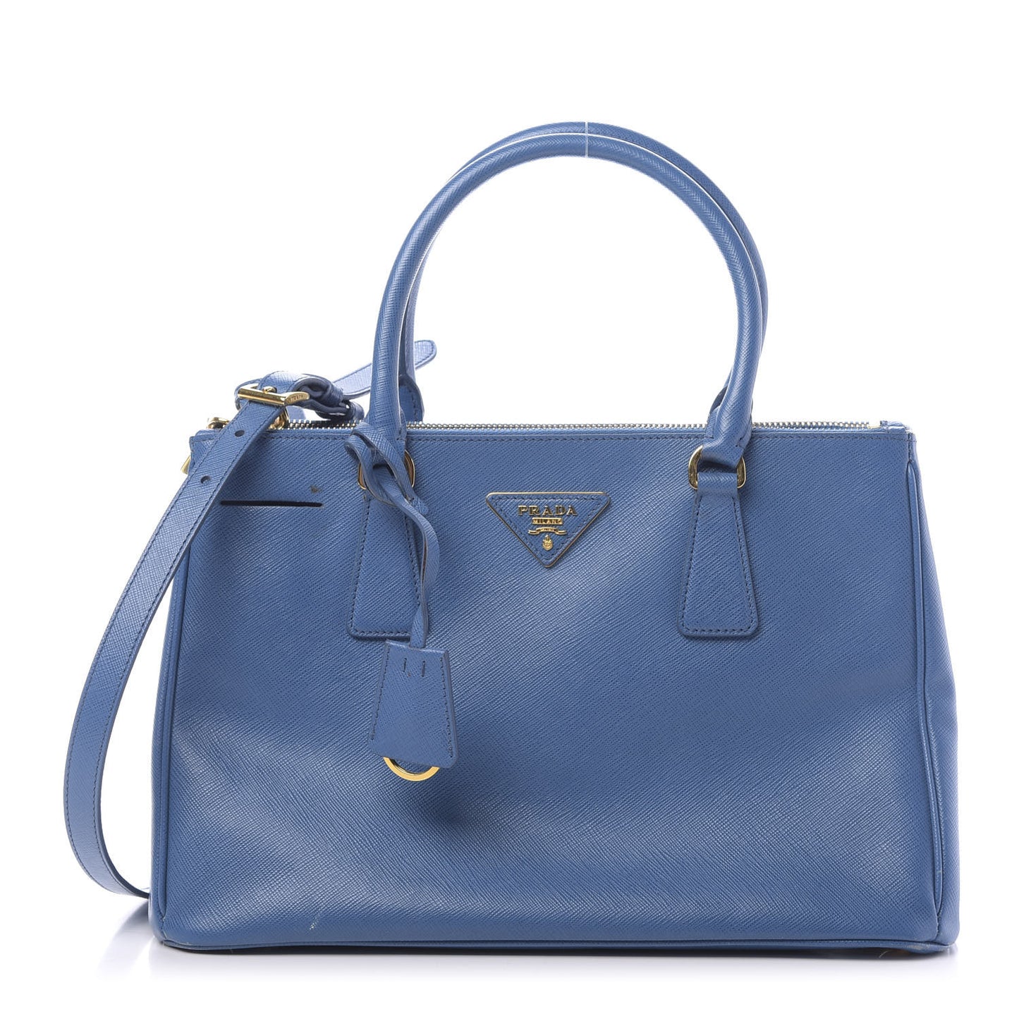 Saffiano Small Galleria Double Zip Tote Cobalto